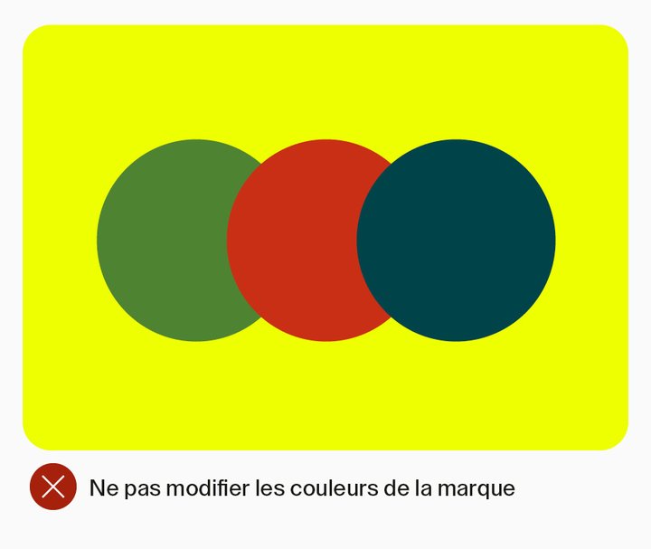 Ne pas modifier les couleurs de la marque