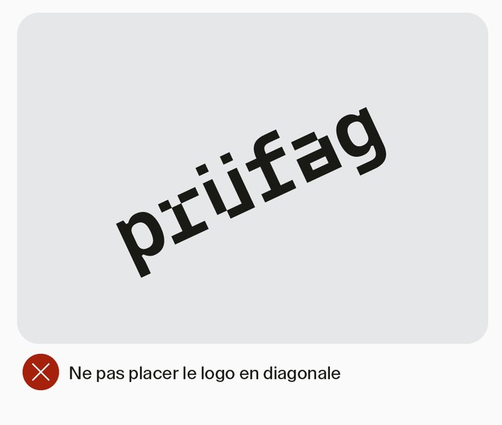 Ne pas placer le logo en diagonale