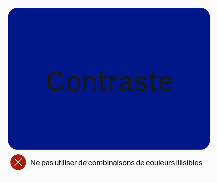 Ne pas utiliser de combinaisons illisibles