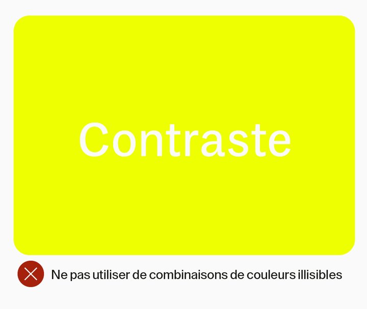 Ne pas utiliser de combinaisons illisibles